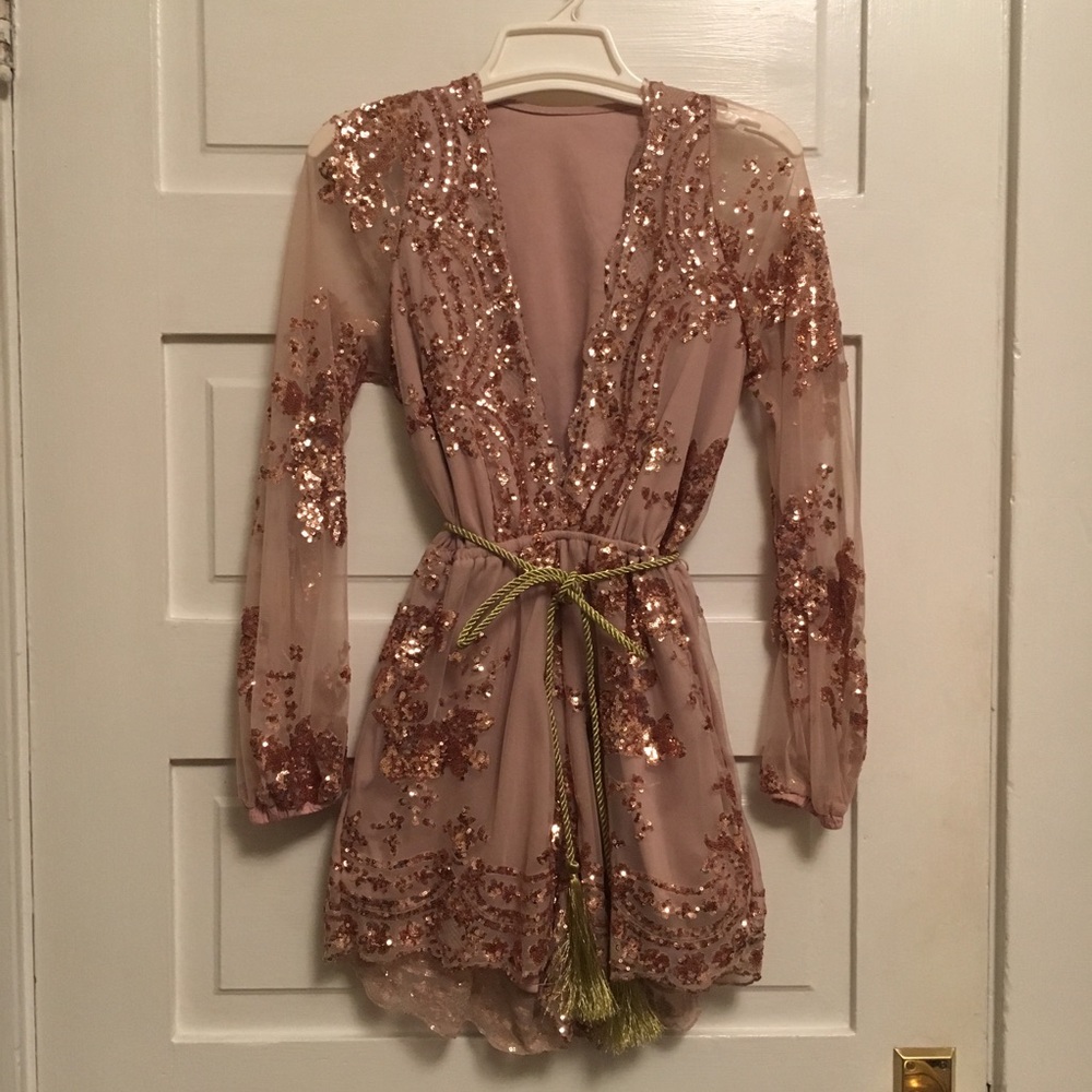 Rose Gold Sequin Romper!